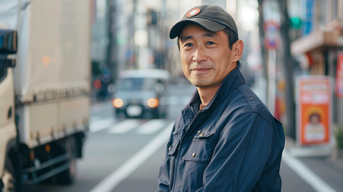 配達をするトラック運転手